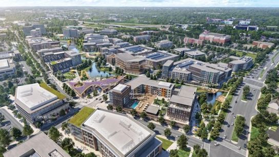 Rendering of the Metro Center plan. Rendering of the Metro Center plan.